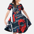 Carlton Football Club Kid Short Sleeve Dress Mascot Cartoon Football Illustration Style