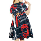 Carlton Football Club Kid Short Sleeve Dress Mascot Cartoon Football Illustration Style