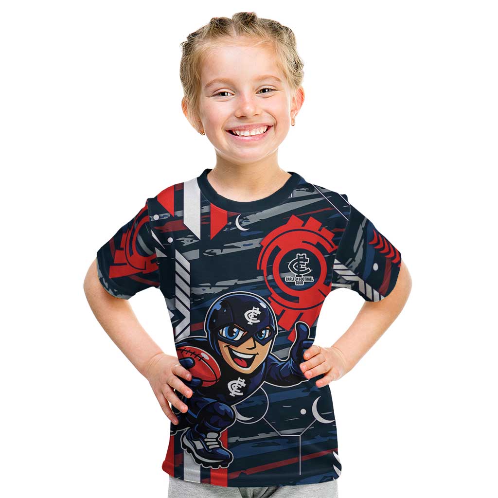 Carlton Football Club Kid T Shirt Mascot Cartoon Football Illustration Style
