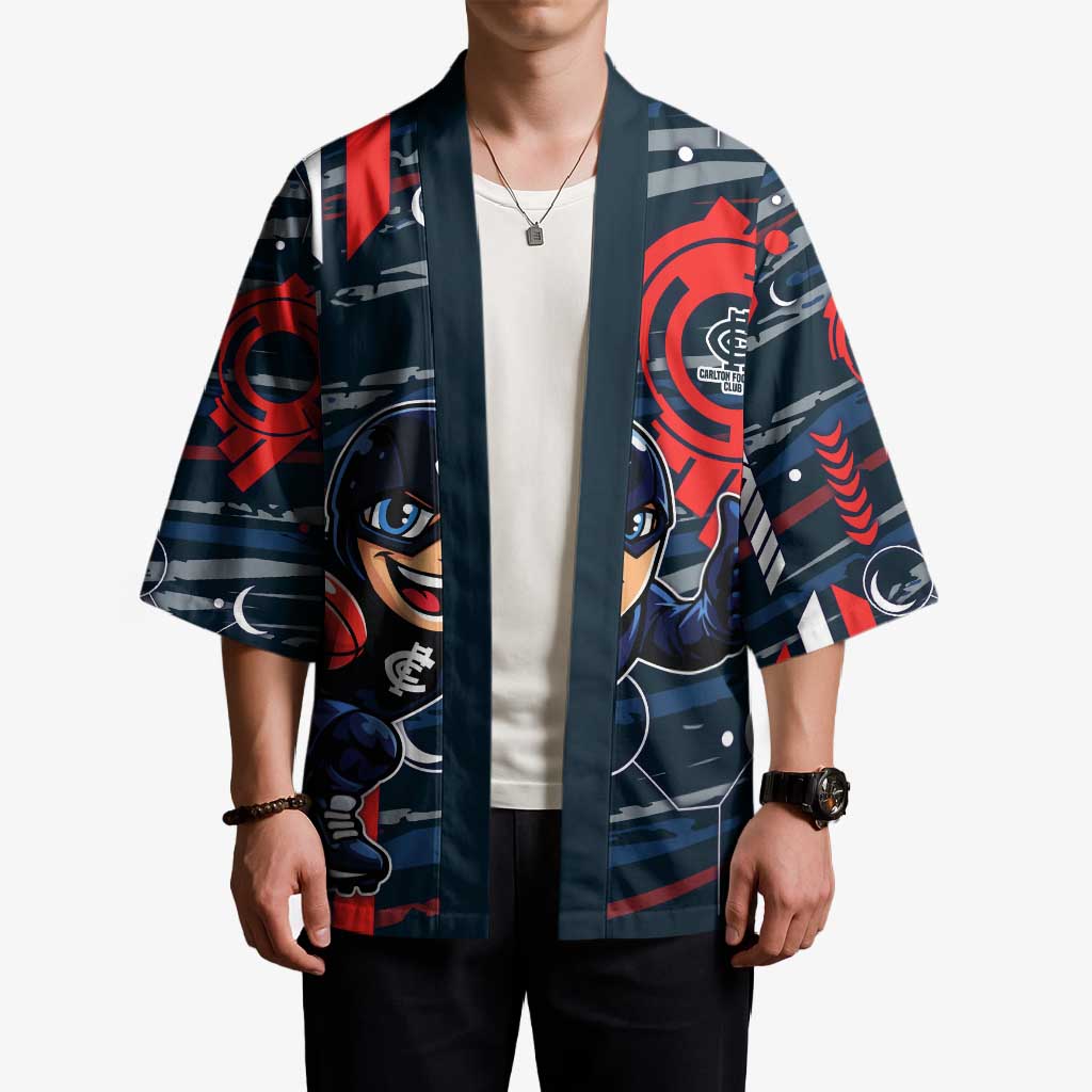 Carlton Football Club Kimono Mascot Cartoon Football Illustration Style