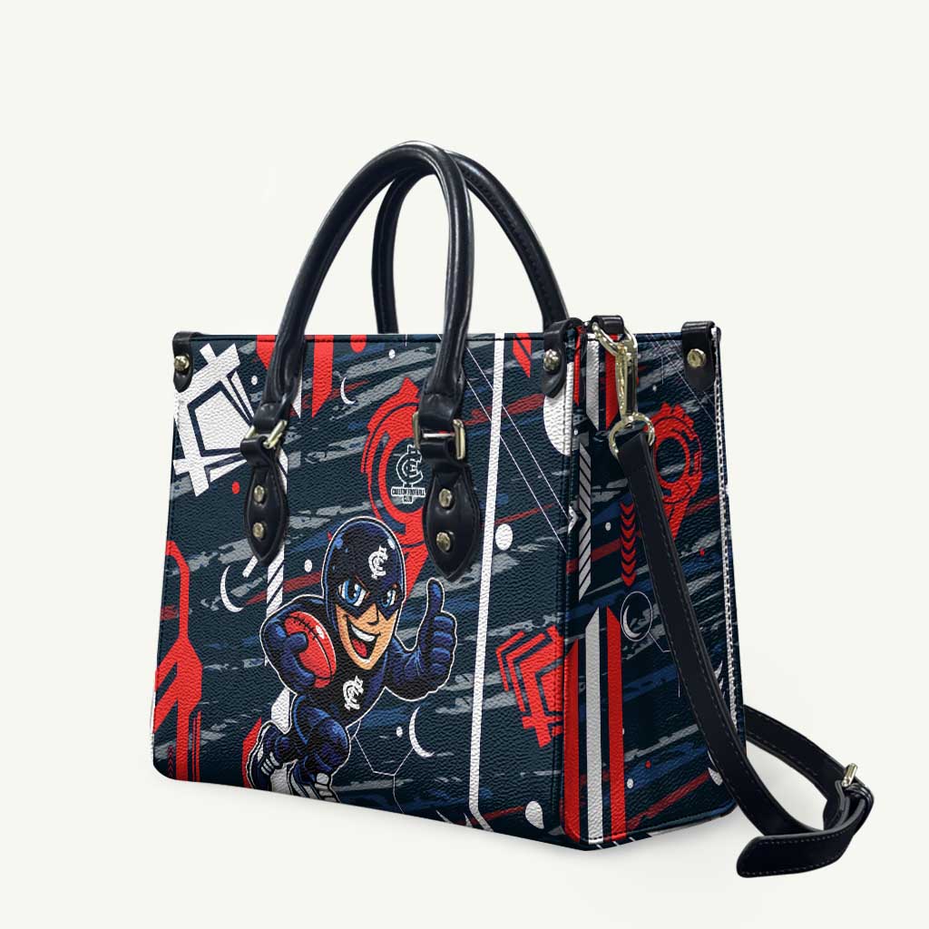 Carlton Football Club Leather Bag Mascot Cartoon Football Illustration Style