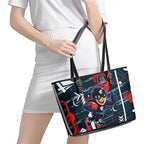 Carlton Football Club Leather Tote Bag Mascot Cartoon Football Illustration Style
