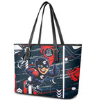 Carlton Football Club Leather Tote Bag Mascot Cartoon Football Illustration Style