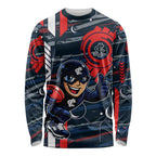 Carlton Football Club Long Sleeve Shirt Mascot Cartoon Football Illustration Style
