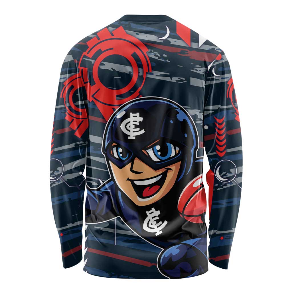 Carlton Football Club Long Sleeve Shirt Mascot Cartoon Football Illustration Style