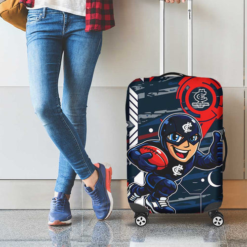 Carlton Football Club Luggage Cover Mascot Cartoon Football Illustration Style