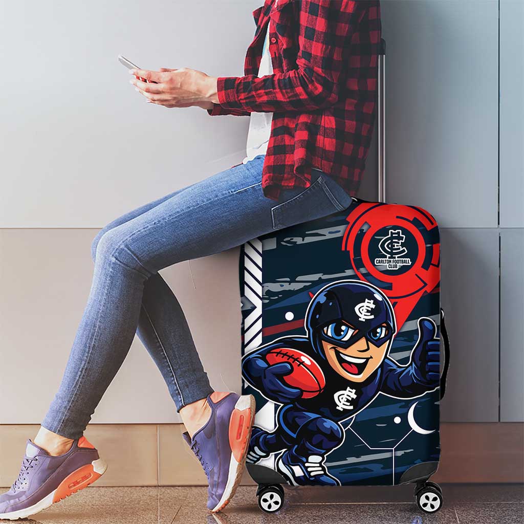 Carlton Football Club Luggage Cover Mascot Cartoon Football Illustration Style
