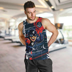 Carlton Football Club Men Tank Top Mascot Cartoon Football Illustration Style