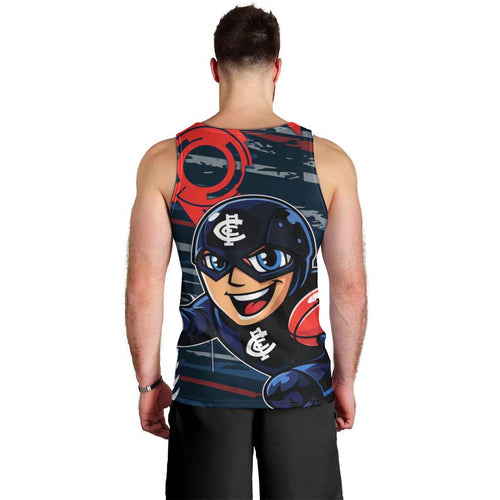 Carlton Football Club Men Tank Top Mascot Cartoon Football Illustration Style