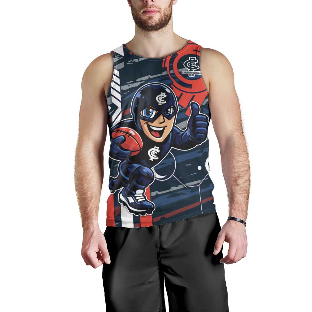 Carlton Football Club Men Tank Top Mascot Cartoon Football Illustration Style