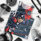 Carlton Football Club Men Tank Top Mascot Cartoon Football Illustration Style