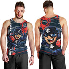 Carlton Football Club Men Tank Top Mascot Cartoon Football Illustration Style