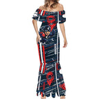 Carlton Football Club Mermaid Dress Mascot Cartoon Football Illustration Style