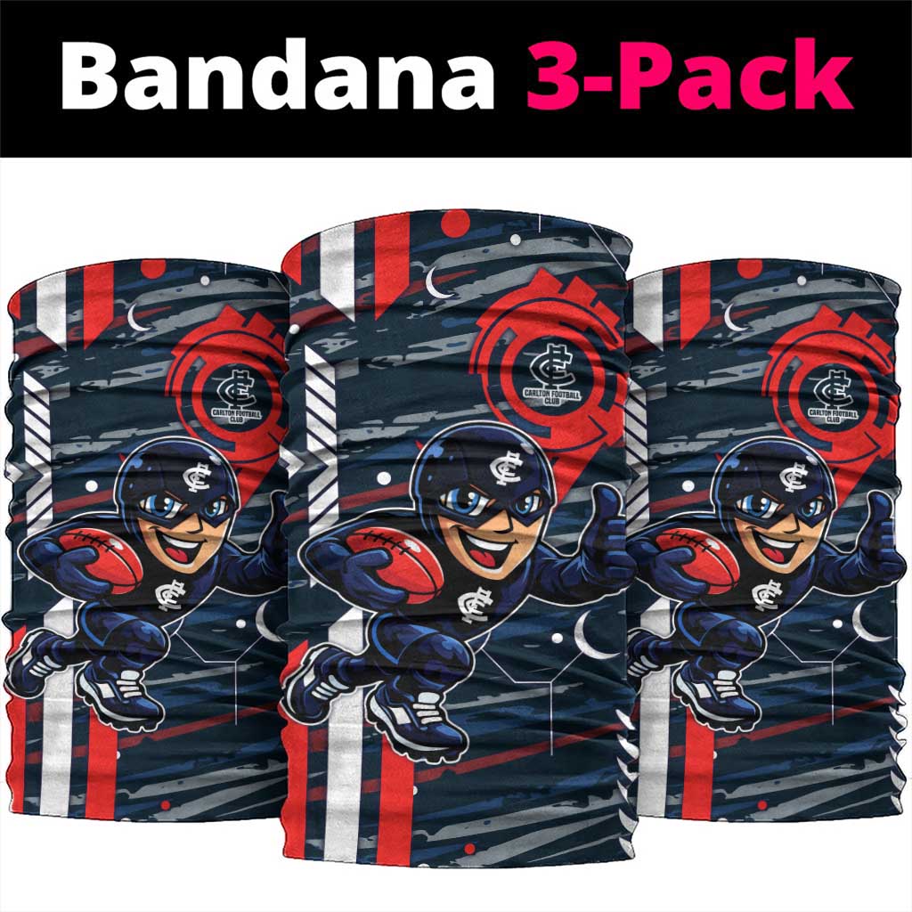 Carlton Football Club Neck Gaiter Mascot Cartoon Football Illustration Style