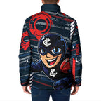Carlton Football Club Padded Jacket Mascot Cartoon Football Illustration Style