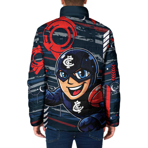Carlton Football Club Padded Jacket Mascot Cartoon Football Illustration Style