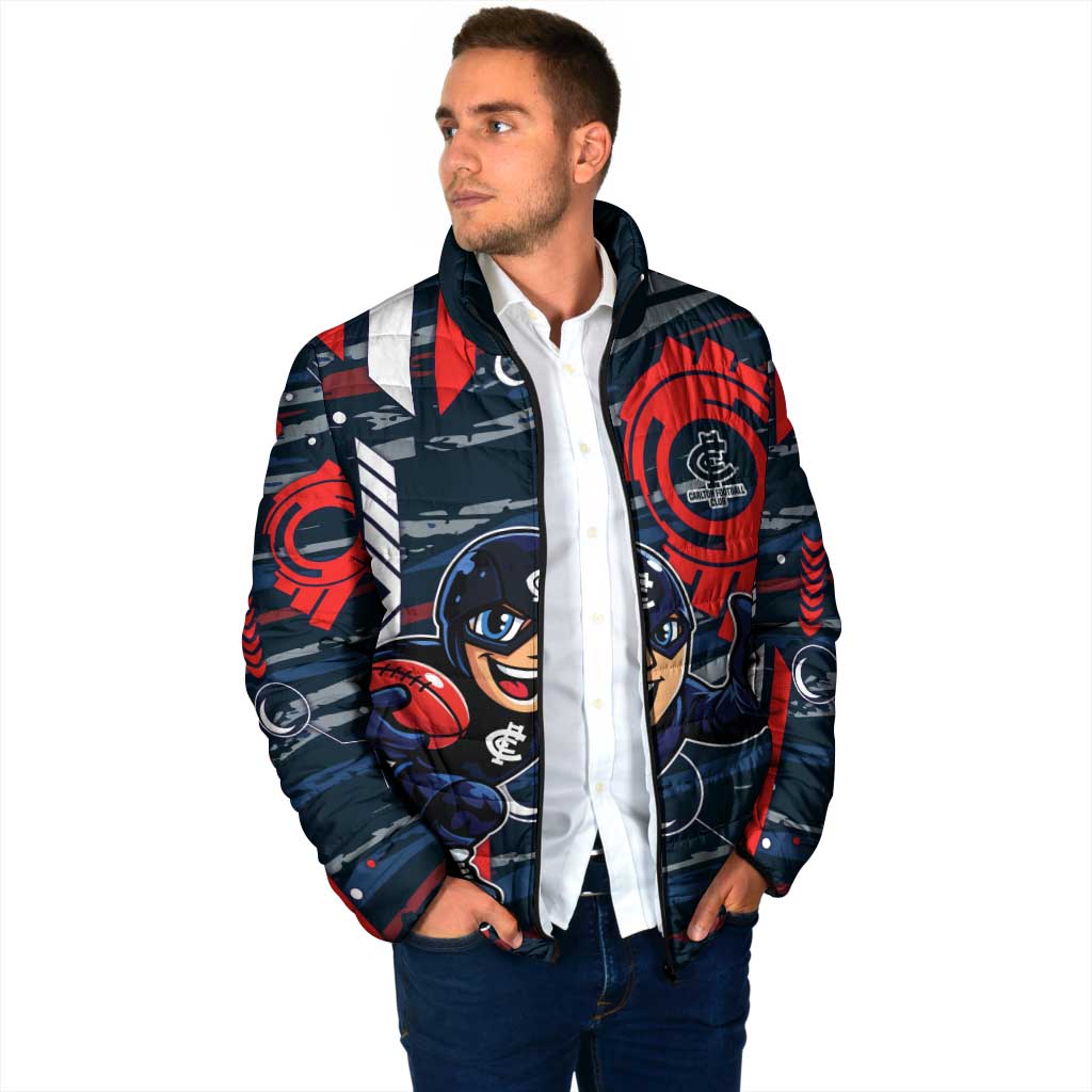 Carlton Football Club Padded Jacket Mascot Cartoon Football Illustration Style