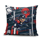 Carlton Football Club Pillow Cover Mascot Cartoon Football Illustration Style