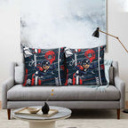Carlton Football Club Pillow Cover Mascot Cartoon Football Illustration Style