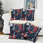 Carlton Football Club Pillow Cover Mascot Cartoon Football Illustration Style