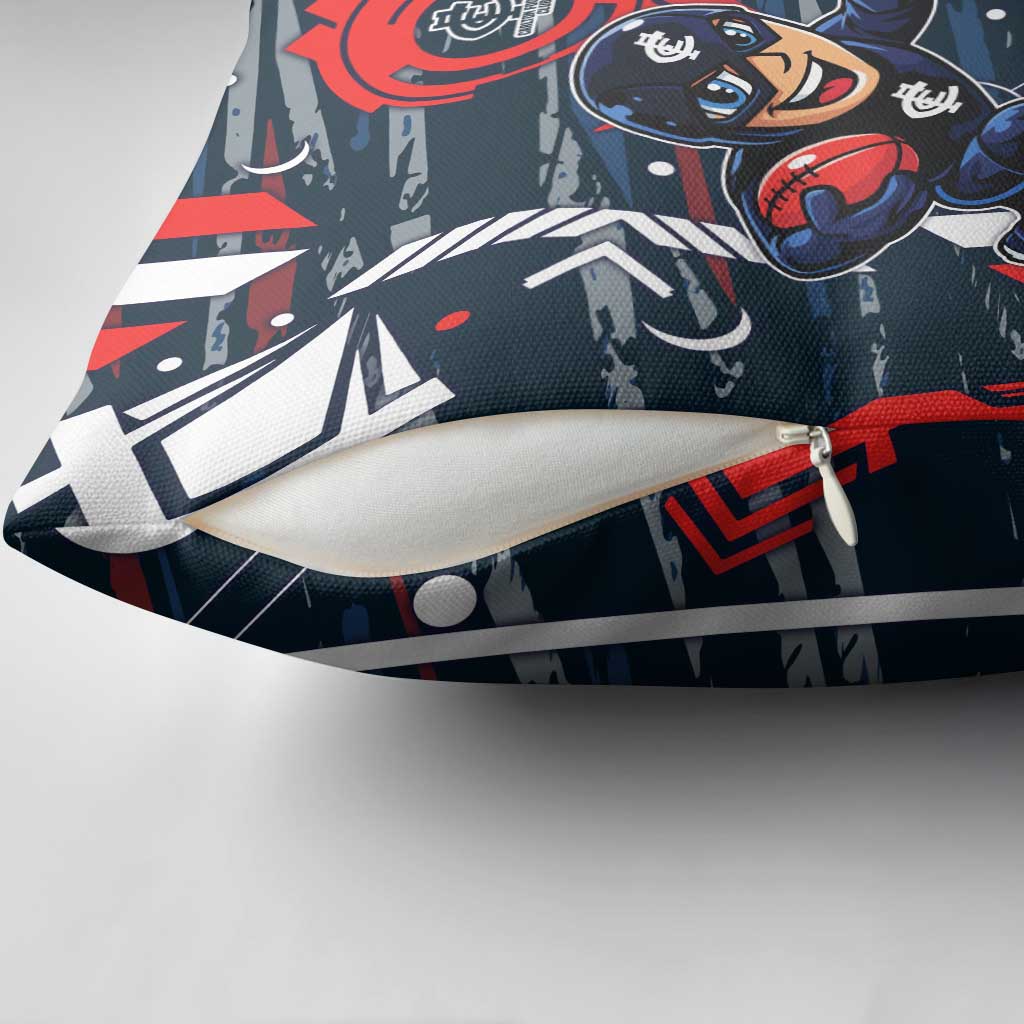 Carlton Football Club Pillow Cover Mascot Cartoon Football Illustration Style
