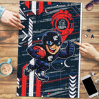 Carlton Football Club Puzzle Mascot Cartoon Football Illustration Style