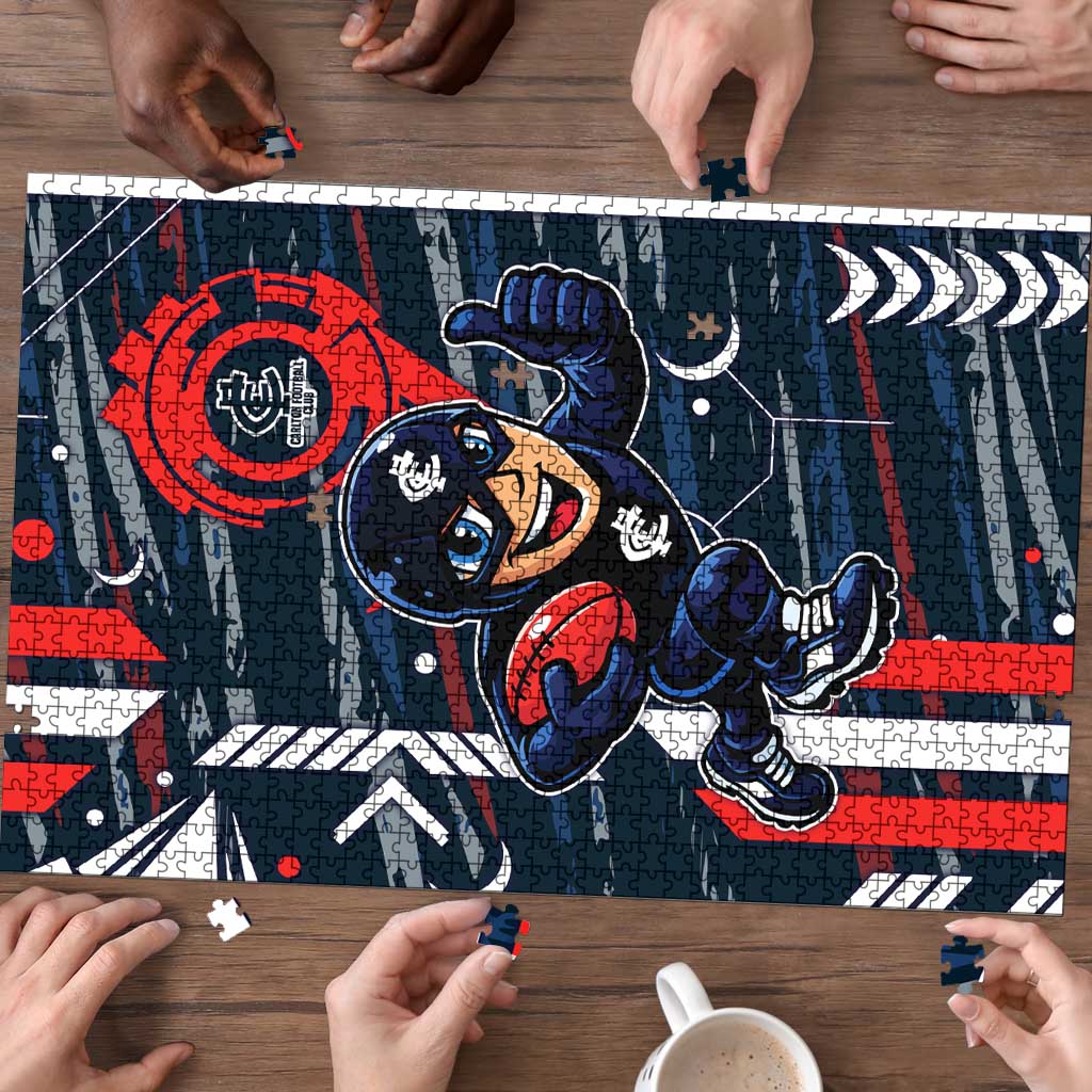 Carlton Football Club Puzzle Mascot Cartoon Football Illustration Style