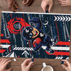 Carlton Football Club Puzzle Mascot Cartoon Football Illustration Style