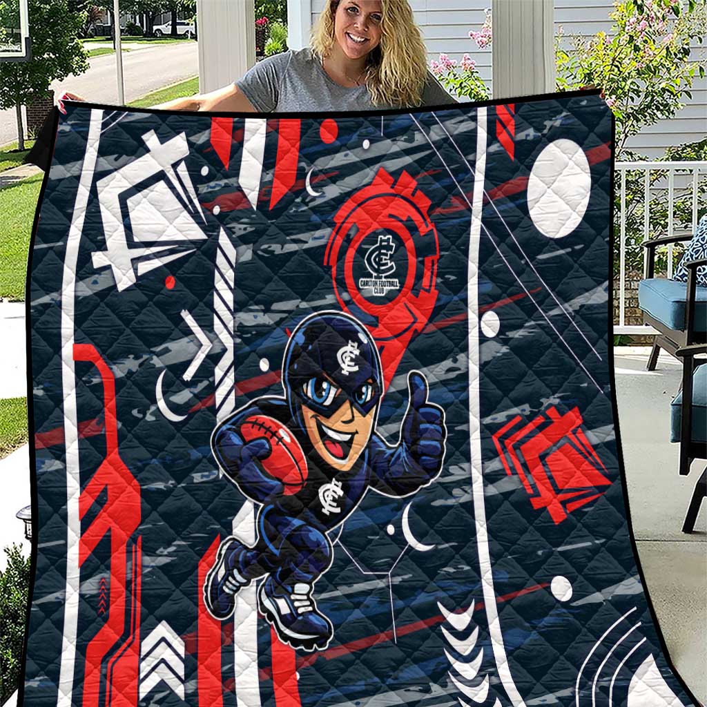 Carlton Football Club Quilt Mascot Cartoon Football Illustration Style