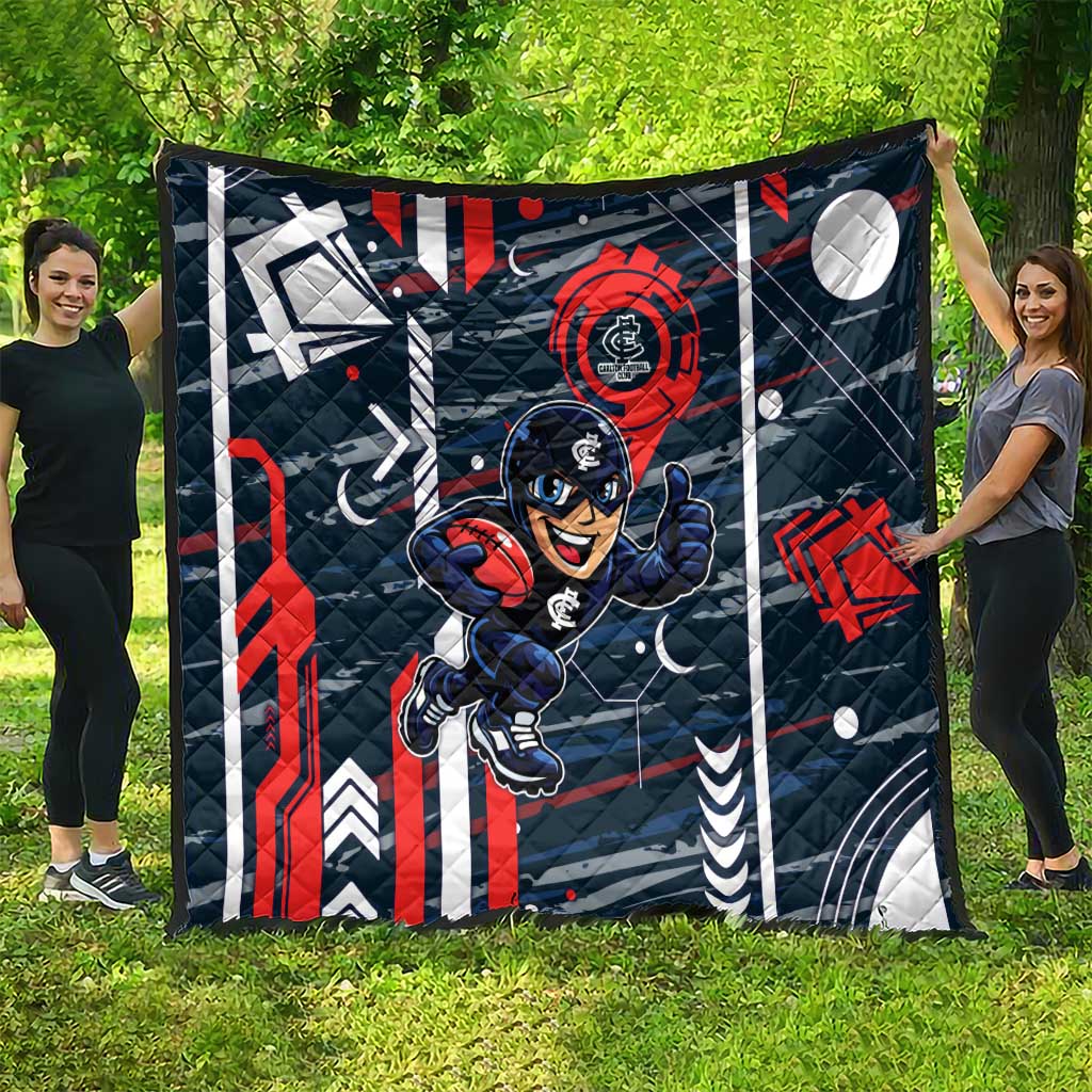 Carlton Football Club Quilt Mascot Cartoon Football Illustration Style