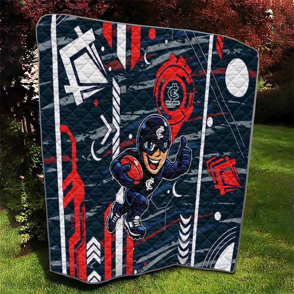 Carlton Football Club Quilt Mascot Cartoon Football Illustration Style