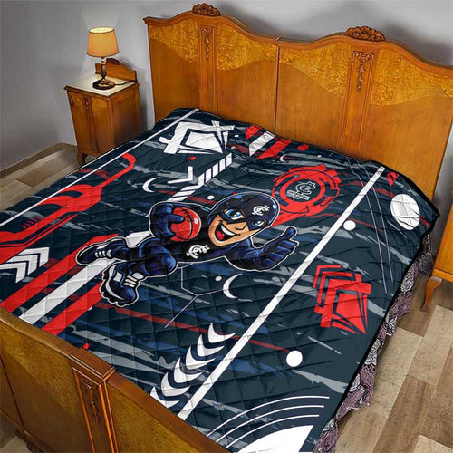 Carlton Football Club Quilt Mascot Cartoon Football Illustration Style