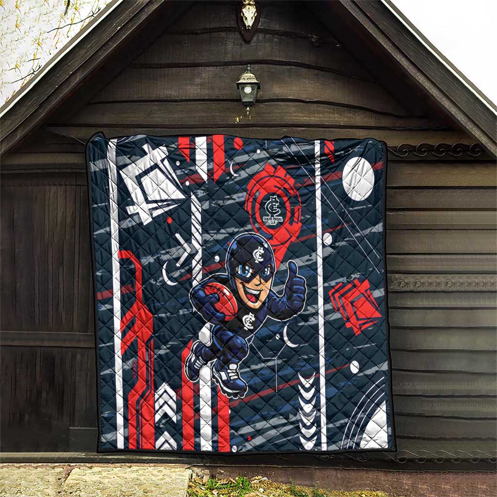 Carlton Football Club Quilt Mascot Cartoon Football Illustration Style