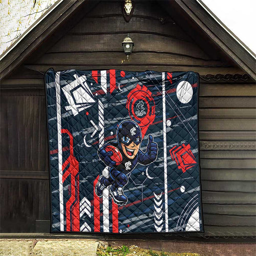 Carlton Football Club Quilt Mascot Cartoon Football Illustration Style