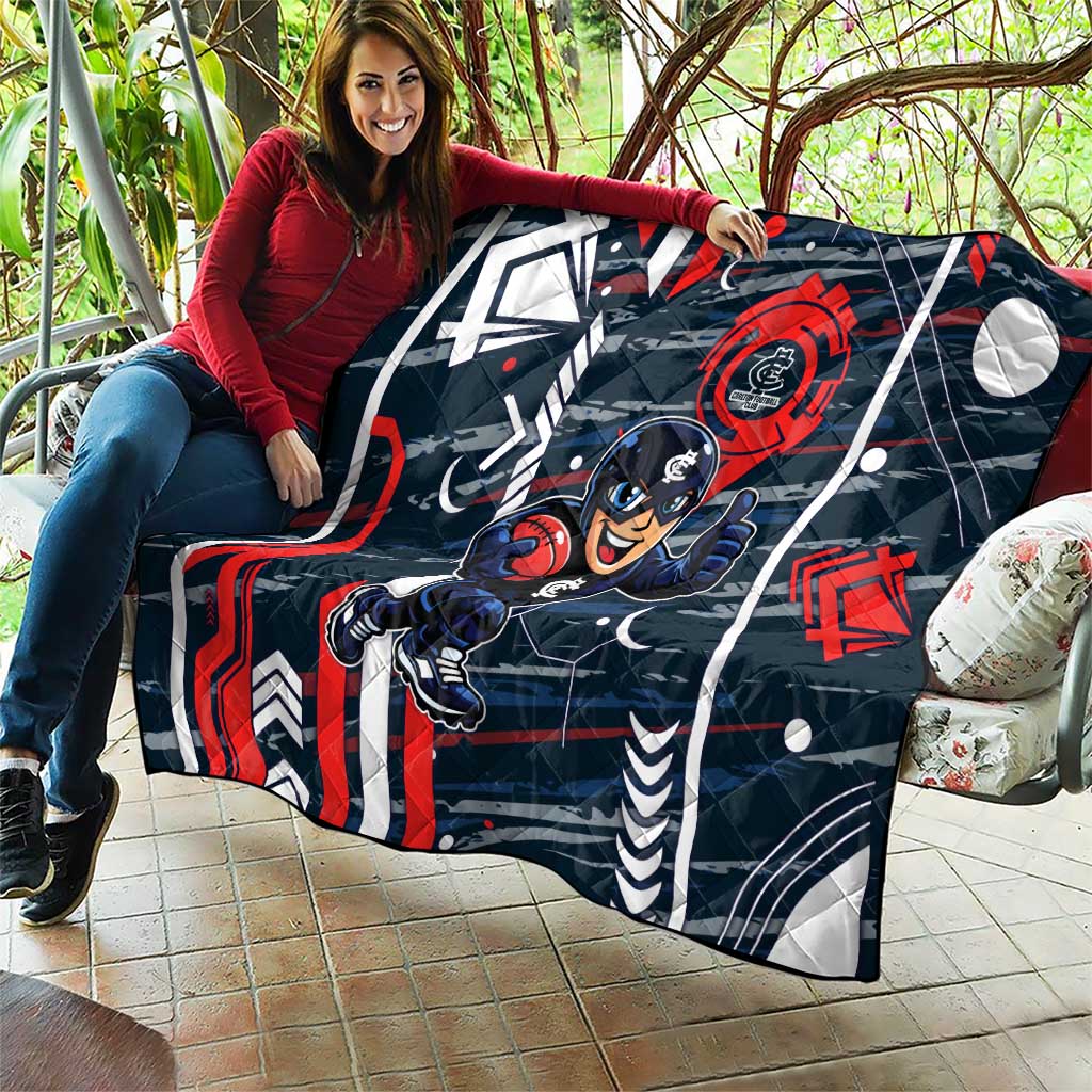 Carlton Football Club Quilt Mascot Cartoon Football Illustration Style
