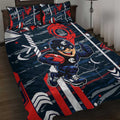 Carlton Football Club Quilt Bed Set Mascot Cartoon Football Illustration Style