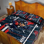 Carlton Football Club Quilt Bed Set Mascot Cartoon Football Illustration Style