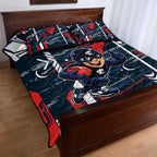 Carlton Football Club Quilt Bed Set Mascot Cartoon Football Illustration Style