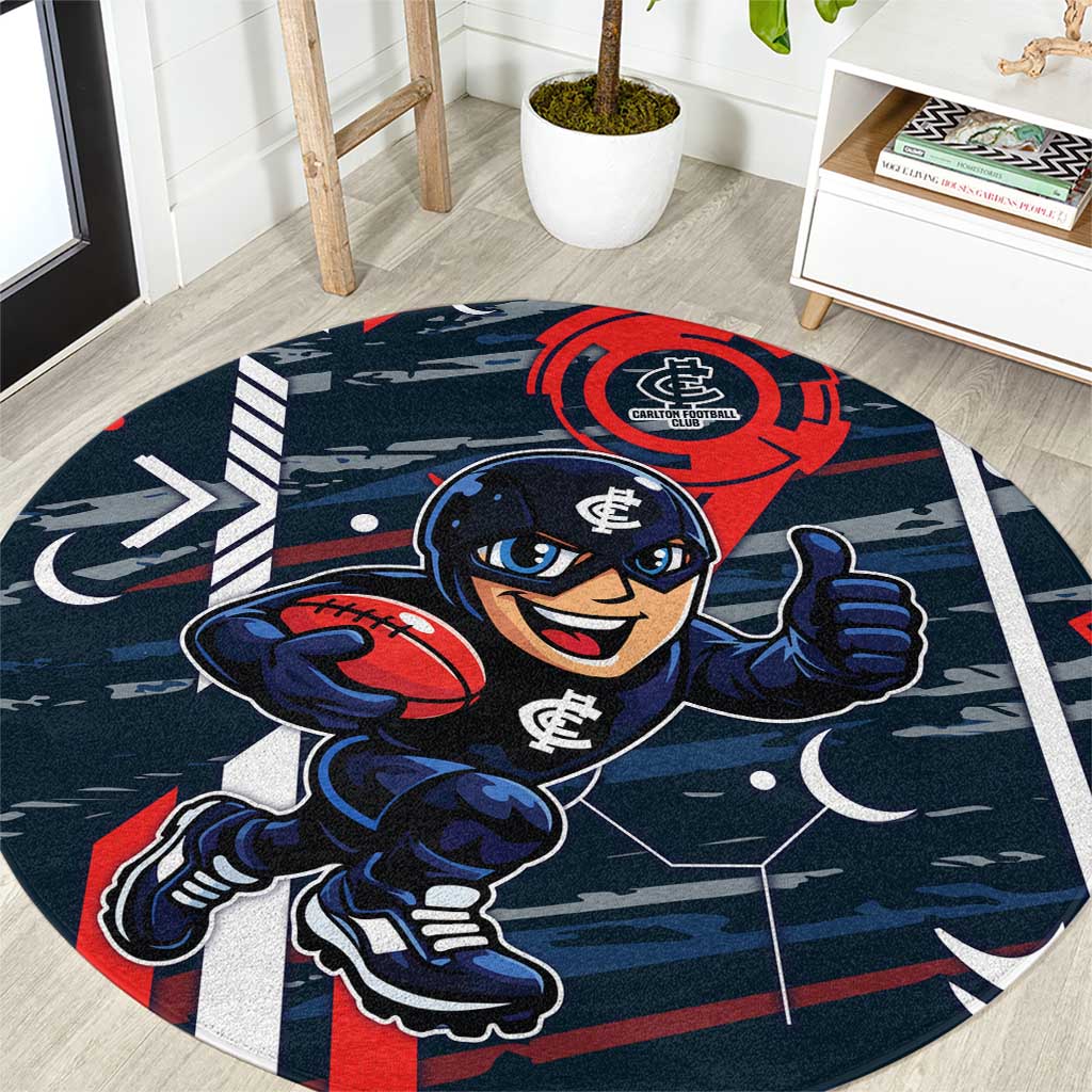 Carlton Football Club Round Carpet Mascot Cartoon Football Illustration Style