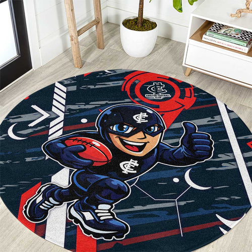 Carlton Football Club Round Carpet Mascot Cartoon Football Illustration Style