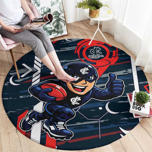 Carlton Football Club Round Carpet Mascot Cartoon Football Illustration Style