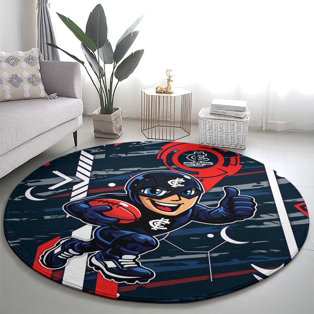 Carlton Football Club Round Carpet Mascot Cartoon Football Illustration Style