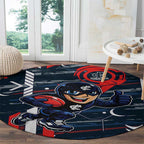 Carlton Football Club Round Carpet Mascot Cartoon Football Illustration Style