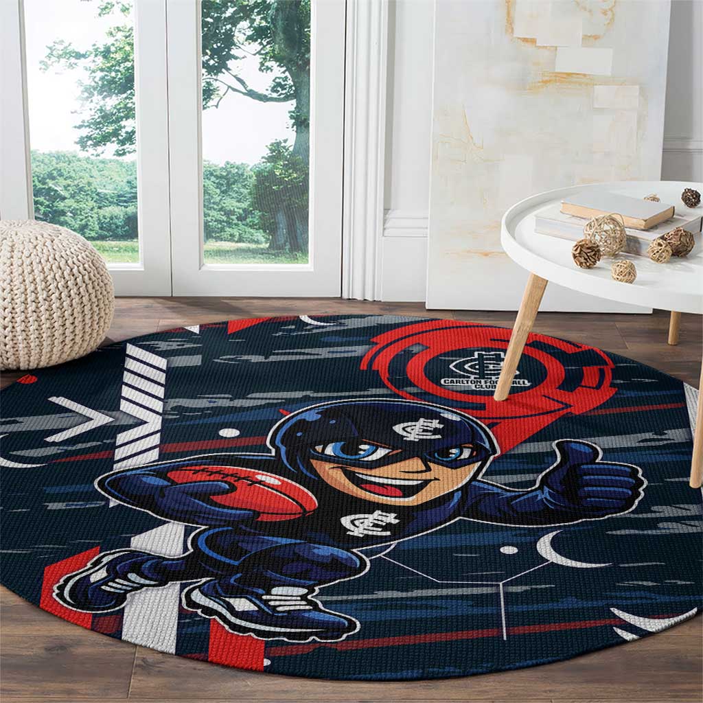 Carlton Football Club Round Carpet Mascot Cartoon Football Illustration Style