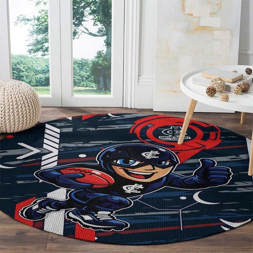 Carlton Football Club Round Carpet Mascot Cartoon Football Illustration Style
