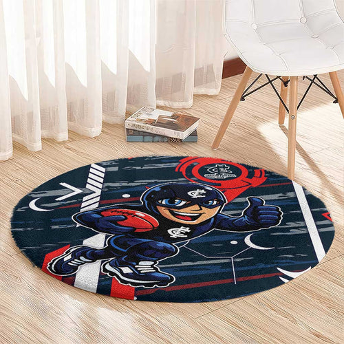 Carlton Football Club Round Carpet Mascot Cartoon Football Illustration Style
