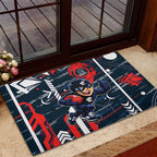 Carlton Football Club Rubber Doormat Mascot Cartoon Football Illustration Style