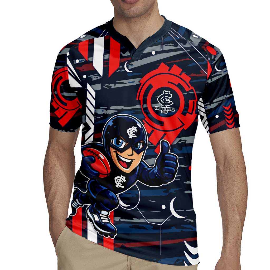 Carlton Football Club Rugby Jersey Mascot Cartoon Football Illustration Style