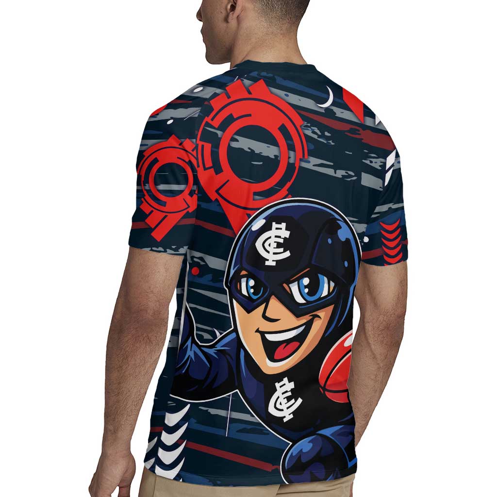 Carlton Football Club Rugby Jersey Mascot Cartoon Football Illustration Style