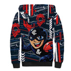 Carlton Football Club Sherpa Hoodie Mascot Cartoon Football Illustration Style